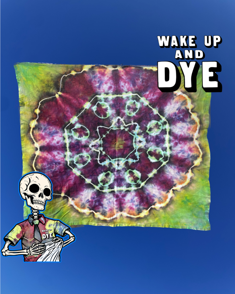 “Flower Bomb” Tie Dyed Tapestry 28” x 28”
