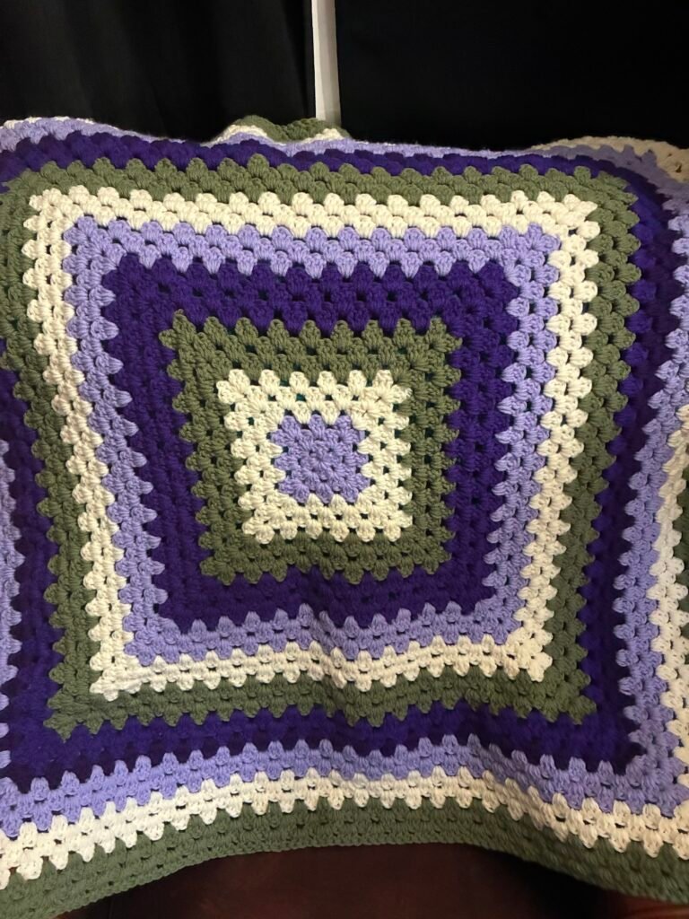 Purple crochet blanket